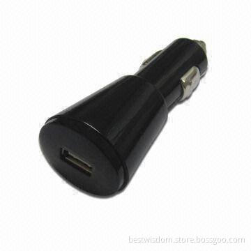 USB Car Charger with 5V DC Output Voltage, 1A Charging Rate and 12 to 24V DC Input Voltage